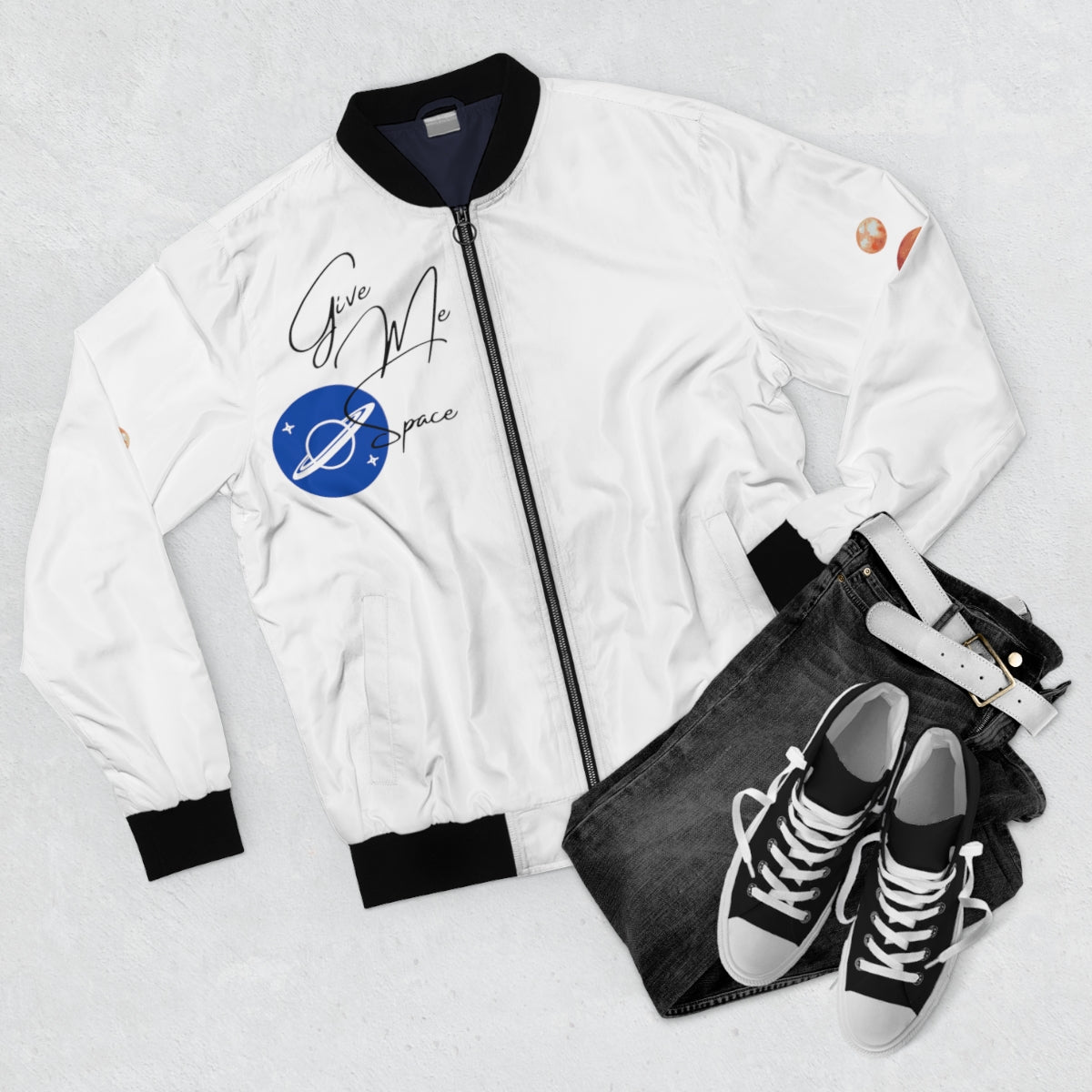 Give Me Space (Solar White) Bomber Jacket